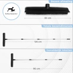 2 In 1 Rubberen Bezem – Bezem Binnen & Buiten – Vloerwisser Met Steel - Met Huisdierhaar Verwijderaar - Vloertrekker – Veger - Extra Lang 160cm -Tuinbenodigdheden Bevordering 1200x1200 293