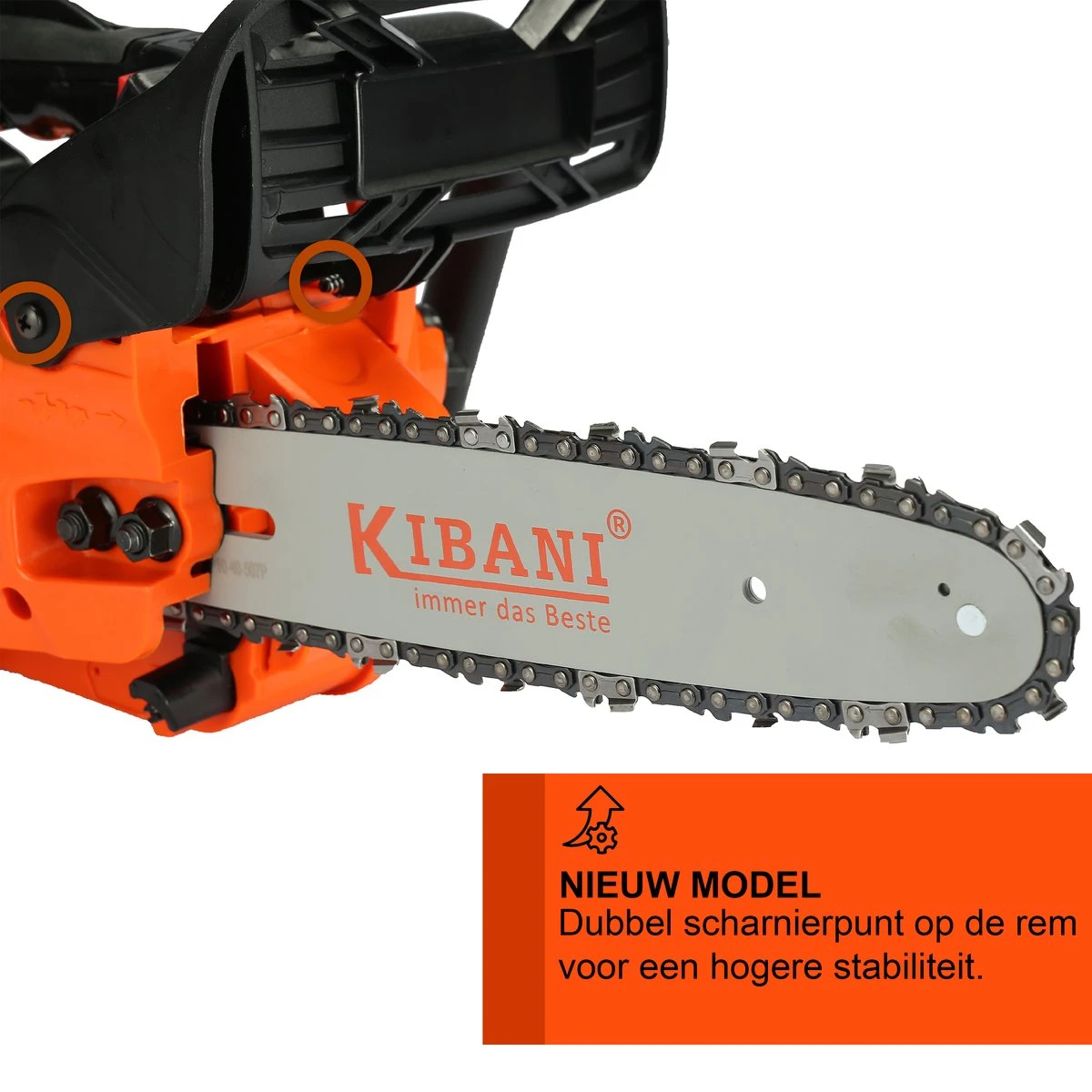 Kibani Kettingzaag Benzine - 25.4 Cc / 1 Pk 2-takt Motor - Zwaardlengte 25 Cm / 10 Inch – Easy-Startsysteem - Snoeizaag 4 Kibani Kettingzaag Benzine - 25.4 Cc / 1 Pk 2-takt Motor - Zwaardlengte 25 Cm / 10 Inch – Easy-Startsysteem - Snoeizaag - Afbeelding 2