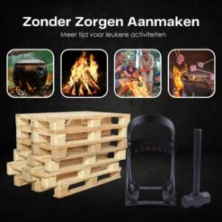 Flowkey® Houtklover - Houtsplijter Bijl - Houtkliever Kloofwig Gietijzer - Voor Hout & Aanmaakhout - Inclusief Gratis Hamer -Tuinbenodigdheden Bevordering 1200x1200 471