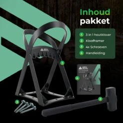 Lighted Lifestyle™| Houtklover Voor Aanmaakhout Incl. Kloofhamer - Houtsplijter - Houtkliever - Snel Haardhout - Gietijzer - Incl. Schroeven -Tuinbenodigdheden Bevordering 1200x1200 492
