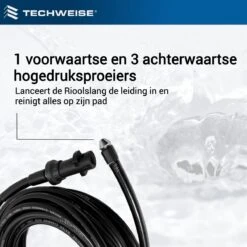 Techweise - Rioolslang Voor Kärcher K2 T/m K7 - 15M - Met Voorwaartse Hogedruksproeiers -Tuinbenodigdheden Bevordering 1200x1200 503