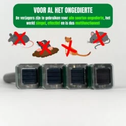 Jork - Mollenverjager - Mollenverjager Op Zonne Energie - Mollenbestrijding - Muizenverjager - Muizenval Diervriendelijke - 4 Stuks - Diervriendelijk - Zonne Energie - Waterdicht - V2 - 2023 Model -Tuinbenodigdheden Bevordering 1200x1200 551