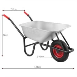 Gardebruk Kruiwagen 100L - Luchtband - 250kg Draagkracht Zilver -Tuinbenodigdheden Bevordering 1200x1200 57