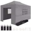 LifeGoods Partytent - 3x4.5 M - Zijwanden - Easy Up - Opvouwbaar - Waterdicht - Draagtas Met Wieltjes - Donkergrijs -Tuinbenodigdheden Bevordering 1200x1200 574