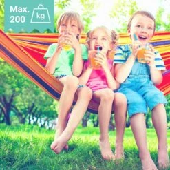 Dubbele Hangmat Rood - 1 Of 2 Persoons - Lig Oppervlak 190x150cm - Lengte 260cm -Tuinbenodigdheden Bevordering 1200x1200 584