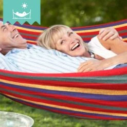 Dubbele Hangmat Rood - 1 Of 2 Persoons - Lig Oppervlak 190x150cm - Lengte 260cm -Tuinbenodigdheden Bevordering 1200x1200 588