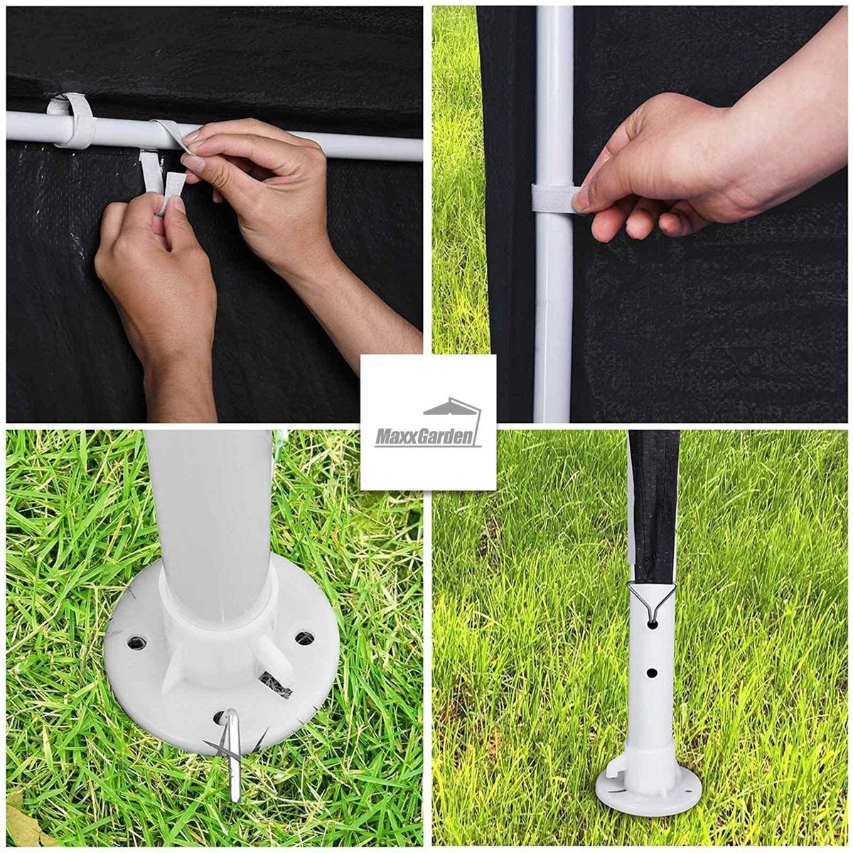 MaxxGarden Partytent - Paviljoen - 3x3 - Waterdicht - Zwart 4 MaxxGarden Partytent - Paviljoen - 3x3 - Waterdicht - Zwart - Afbeelding 2