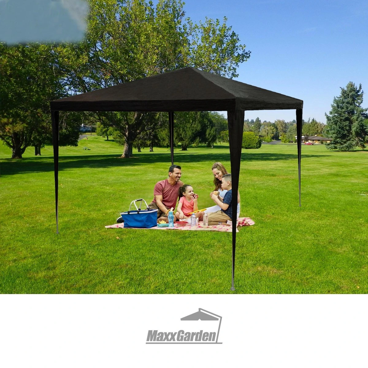 MaxxGarden Partytent - Paviljoen - 3x3 - Waterdicht - Zwart 8 MaxxGarden Partytent - Paviljoen - 3x3 - Waterdicht - Zwart - Afbeelding 6