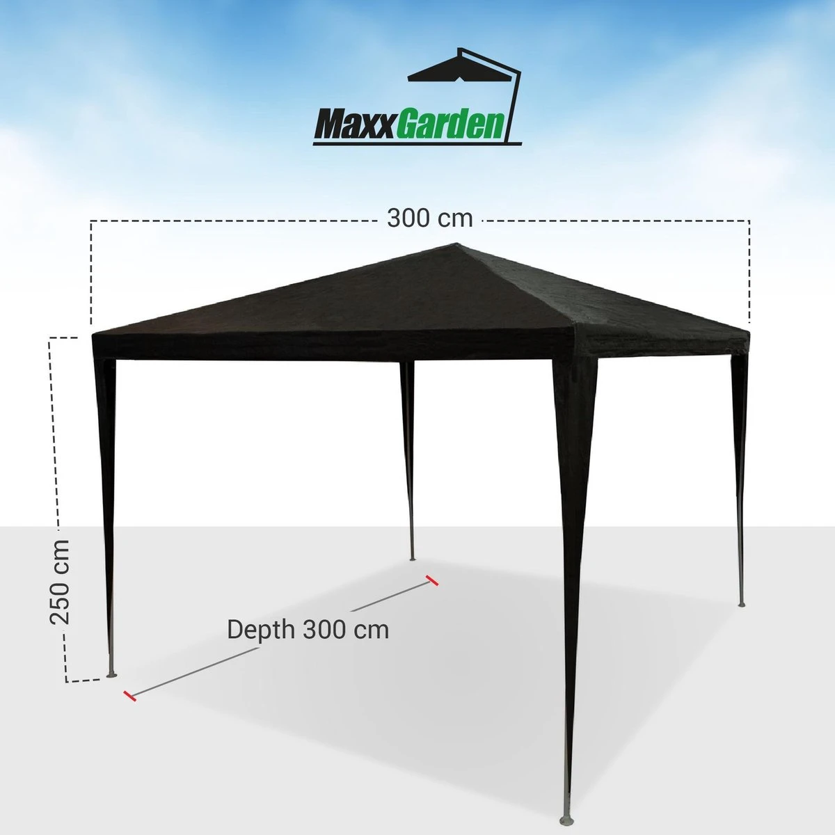 MaxxGarden Partytent - Paviljoen - 3x3 - Waterdicht - Zwart 9 MaxxGarden Partytent - Paviljoen - 3x3 - Waterdicht - Zwart - Afbeelding 7