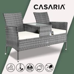 Casaria Polyrattan Tuinbank - Incl. Tafel & Kussens 7 Cm - Grijs 17 Casaria Polyrattan Tuinbank - Incl. Tafel & Kussens 7 Cm - Grijs -Tuinbenodigdheden Bevordering 1200x1200 608