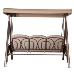 SORARA® Luxe Schommelbank Met Zonnescherm - Bruin - Zware Kwaliteit. -Tuinbenodigdheden Bevordering 1200x1200 612