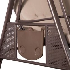 SORARA® Luxe Schommelbank Met Zonnescherm - Bruin - Zware Kwaliteit. -Tuinbenodigdheden Bevordering 1200x1200 613