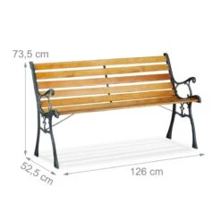 Relaxdays Tuinbank - Gietijzer - Parkbank - Tweezitter - Balkon & Terras - Houten Bank -Tuinbenodigdheden Bevordering 1200x1200 658