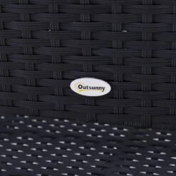 Outsunny Polyrotan Tuinbank 2-zits Parkbank Bank Staal Zwart 867-022 -Tuinbenodigdheden Bevordering 1200x1200 663