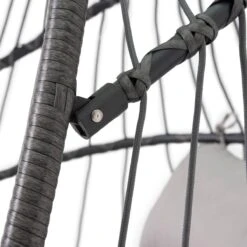 Pro Garden Lowander Hangstoel Egg 191x126x126- Schommelstoel Met Rattan Cocoon En Robuust Stalen Standaard Incl. Kussens - Volledig Inklapbaar - Lichtgrijs -Tuinbenodigdheden Bevordering 1200x1200 672