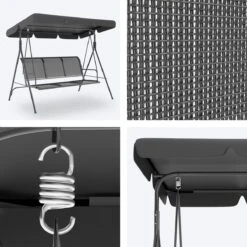 LifeGoods Schommelbank - 3-zits - Tot 250KG - Kantelbaar Dak - UV-bestendig Zonnescherm - 172x104x162cm - Grijs 19 LifeGoods Schommelbank - 3-zits - Tot 250KG - Kantelbaar Dak - UV-bestendig Zonnescherm - 172x104x162cm - Grijs -Tuinbenodigdheden Bevordering 1200x1200 684