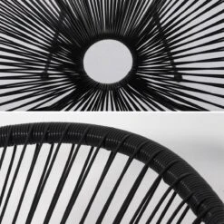 Set Van 2 Design Stoelen Ei-vormig - Acapulco Zwart - Stoelen 4 Poten Retro Design, Plastic Koorden, Binnen/buiten -Tuinbenodigdheden Bevordering 1200x1200 731