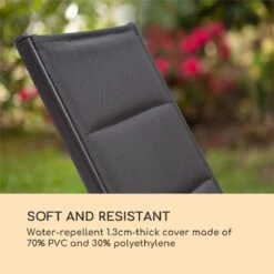 Blumfeldt Renazzo Lounge Ligstoel - Ligbed Voor De Tuin - Aluminium Tuinstoel - 6 Standen - Waterafstotend - Bekleding Van 70 % Pvc En 30 % Polyetheen - Zwart -Tuinbenodigdheden Bevordering 1200x1200 766