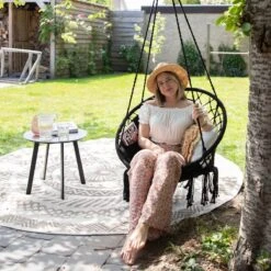 Vita5 Macramé Hangstoel - Voor Binnen En Buiten - Zonder Standaard - Incl. Kussen, Boekenvak En Beschermhoes - Tot 150kg - Zwart 23 Vita5 Macramé Hangstoel - Voor Binnen En Buiten - Zonder Standaard - Incl. Kussen, Boekenvak En Beschermhoes - Tot 150kg - Zwart -Tuinbenodigdheden Bevordering 1200x1200 803