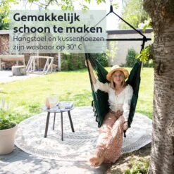 Vita5 XXL Hangstoel | Binnen&Buiten Hangnest | Incl. 2 Kussens En Boekenvak | Volwassenen&Kinderen | Hangmatstoel Tot 225kg | Donkergroen 18 Vita5 XXL Hangstoel | Binnen&Buiten Hangnest | Incl. 2 Kussens En Boekenvak | Volwassenen&Kinderen | Hangmatstoel Tot 225kg | Donkergroen -Tuinbenodigdheden Bevordering 1200x1200 820