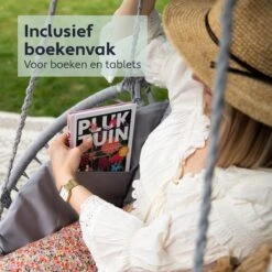 Vita5 Macramé Hangstoel - Voor Binnen En Buiten - Zonder Standaard - Incl. Kussen, Boekenvak En Beschermhoes - Tot 150kg - Grijs 16 Vita5 Macramé Hangstoel - Voor Binnen En Buiten - Zonder Standaard - Incl. Kussen, Boekenvak En Beschermhoes - Tot 150kg - Grijs -Tuinbenodigdheden Bevordering 1200x1200 832