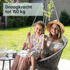 Vita5 Macramé Hangstoel - Voor Binnen En Buiten - Zonder Standaard - Incl. Kussen, Boekenvak En Beschermhoes - Tot 150kg - Grijs 18 Vita5 Macramé Hangstoel - Voor Binnen En Buiten - Zonder Standaard - Incl. Kussen, Boekenvak En Beschermhoes - Tot 150kg - Grijs -Tuinbenodigdheden Bevordering 1200x1200 834