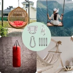 XYZ Goods - Luxe Plafondhaak - Hangmat Bevestigingsset - Schommelhaak - Ophangsysteem - Ophanghaak - Plafondbeugel - Bokszak - Schommelstoel - Hangstoel - RVS -Tuinbenodigdheden Bevordering 1200x1200 856