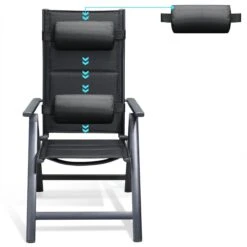 Casaria Tuinstoel Aluminium - 2 Stuks Inklapbaar - Antraciet -Tuinbenodigdheden Bevordering 1200x1200 879