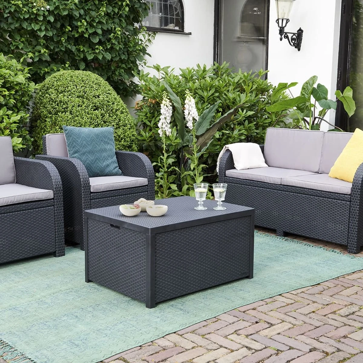 Allibert Arica Tuintafel - 79x59,5x42 Cm - Grafiet 15 Allibert Arica Tuintafel - 79x59,5x42 Cm - Grafiet - Afbeelding 13