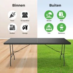 LifeGoods Klaptafel - Inklapbaar - 180 Cm - 6 Tot 8 Personen - Zwart 14 LifeGoods Klaptafel - Inklapbaar - 180 Cm - 6 Tot 8 Personen - Zwart -Tuinbenodigdheden Bevordering 1200x1200 922
