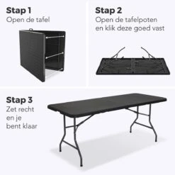 LifeGoods Klaptafel - Inklapbaar - 180 Cm - 6 Tot 8 Personen - Zwart 17 LifeGoods Klaptafel - Inklapbaar - 180 Cm - 6 Tot 8 Personen - Zwart -Tuinbenodigdheden Bevordering 1200x1200 925