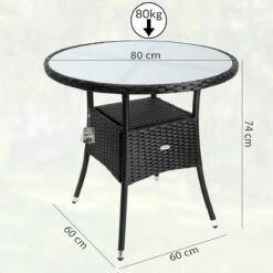Casaria Polyrattan Bijzettafel 80cm Rond - 5mm Veiligheidsglas – Zwart 12 Casaria Polyrattan Bijzettafel 80cm Rond - 5mm Veiligheidsglas – Zwart -Tuinbenodigdheden Bevordering 1200x1200 938