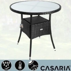 Casaria Polyrattan Bijzettafel 80cm Rond - 5mm Veiligheidsglas – Zwart 14 Casaria Polyrattan Bijzettafel 80cm Rond - 5mm Veiligheidsglas – Zwart -Tuinbenodigdheden Bevordering 1200x1200 940