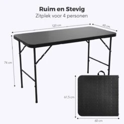 LifeGoods Klaptafel - Inklapbaar - 120 Cm - 4 Personen - Zwart 15 LifeGoods Klaptafel - Inklapbaar - 120 Cm - 4 Personen - Zwart -Tuinbenodigdheden Bevordering 1200x1200 963