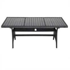 Casaria Polyrattan Tuintafel - WPC Tafelblad 190x90x74 Cm – Zwart -Tuinbenodigdheden Bevordering 1200x1200 971