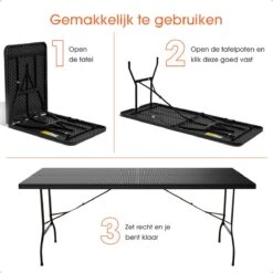 Lenx Klaptafel - Inklapbare Tafel - Opvouwbare Tuintafel - Vouwtafel - Inclusief Handvat En 2 Tafelkleden - 180x75x74cm - 6 Tot 8 Personen 16 Lenx Klaptafel - Inklapbare Tafel - Opvouwbare Tuintafel - Vouwtafel - Inclusief Handvat En 2 Tafelkleden - 180x75x74cm - 6 Tot 8 Personen -Tuinbenodigdheden Bevordering 1200x1200 978