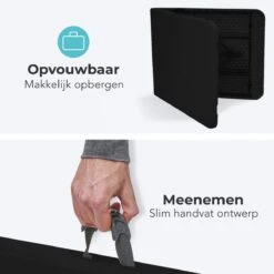 LifeGoods Klaptafel - Inklapbaar - 70x180cm - Verstelbare Vouwtafel - Weerbestendig - Zwart -Tuinbenodigdheden Bevordering 1200x1200 988