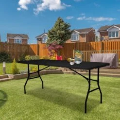 LifeGoods Klaptafel - Inklapbaar - 70x180cm - Verstelbare Vouwtafel - Weerbestendig - Zwart -Tuinbenodigdheden Bevordering 1200x1200 990