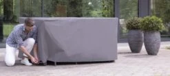 Weersbestendige Beschermhoes Tuinset (S) | 165 X 135 X 95 Cm | Premium | Waterproof | TÜV Rheinland Gecertificeerd | Hoes Voor Tuin | Waterdicht | Solution Dyed (verkleuring Onmogelijk) | Grijs / Antraciet -Tuinbenodigdheden Bevordering 1200x541 7