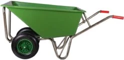 Kruiwagen Met Dubbel Luchtwiel Stal Eco Groen 160 Liter -Tuinbenodigdheden Bevordering 1200x586