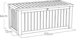 Keter Rockwood Opbergbox - 570L - 155x72,4x64,4cm - Grafiet -Tuinbenodigdheden Bevordering 1200x602 3