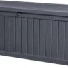Keter Rockwood Opbergbox - 570L - 155x72,4x64,4cm - Grafiet -Tuinbenodigdheden Bevordering 1200x623