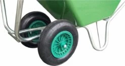Kruiwagen Met Dubbel Luchtwiel Stal Eco Groen 160 Liter -Tuinbenodigdheden Bevordering 1200x634