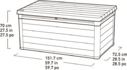 Keter Denali Opbergbox - 570L - 151,7x72,5x70cm - Grijs -Tuinbenodigdheden Bevordering 1200x668