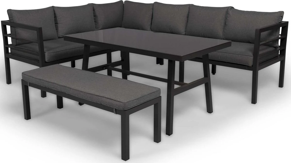 Merkloos Rocco | Loungeset Hoekset Tuinset | Aluminium| Hoekbank, Tuinbank, Tuintafel | 8 Zitplaatsen 3 Merkloos Rocco | Loungeset Hoekset Tuinset | Aluminium| Hoekbank, Tuinbank, Tuintafel | 8 Zitplaatsen