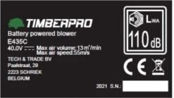 TIMBERPRO - Bladblazer Elektrisch 40V, ZEER Krachtig (incl. 4A Batterij En Incl. Lader) -Tuinbenodigdheden Bevordering 1200x676 1