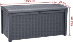 Keter - Borneo Opbergbox - 416 Liter - 129.5 X 62.5 X 70 Cm - Antraciet -Tuinbenodigdheden Bevordering 1200x689 3