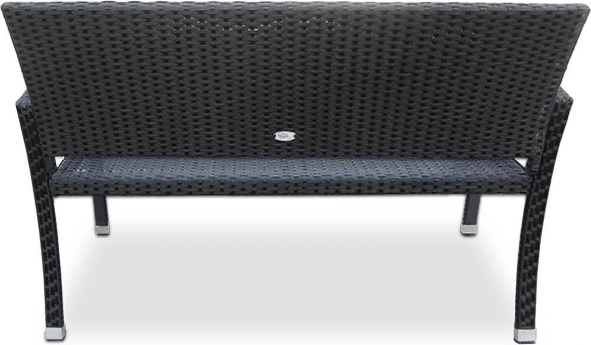 Casaria Polyrattan Tuinbank – 2 Zits UV-bestendig - Zwart 8 Casaria Polyrattan Tuinbank – 2 Zits UV-bestendig - Zwart - Afbeelding 6