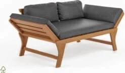 Loungebank Tuin FSC Antraciet – Makkelijk Verstelbaar Lounge Bank Balkon – Tuinbank Lounge Hardhout FSC – Perfecthomeshop -Tuinbenodigdheden Bevordering 1200x702 1