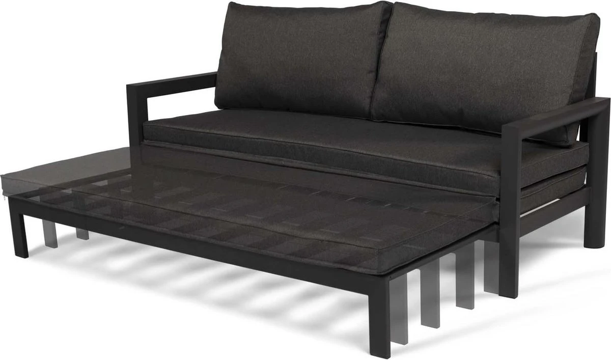 Merkloos Loungebed | Daybed | Uitschuifbare Tuinbank | 185 Cm | Zwart | Hoogwaardige Kwaliteit | Loungebank 3 Merkloos Loungebed | Daybed | Uitschuifbare Tuinbank | 185 Cm | Zwart | Hoogwaardige Kwaliteit | Loungebank